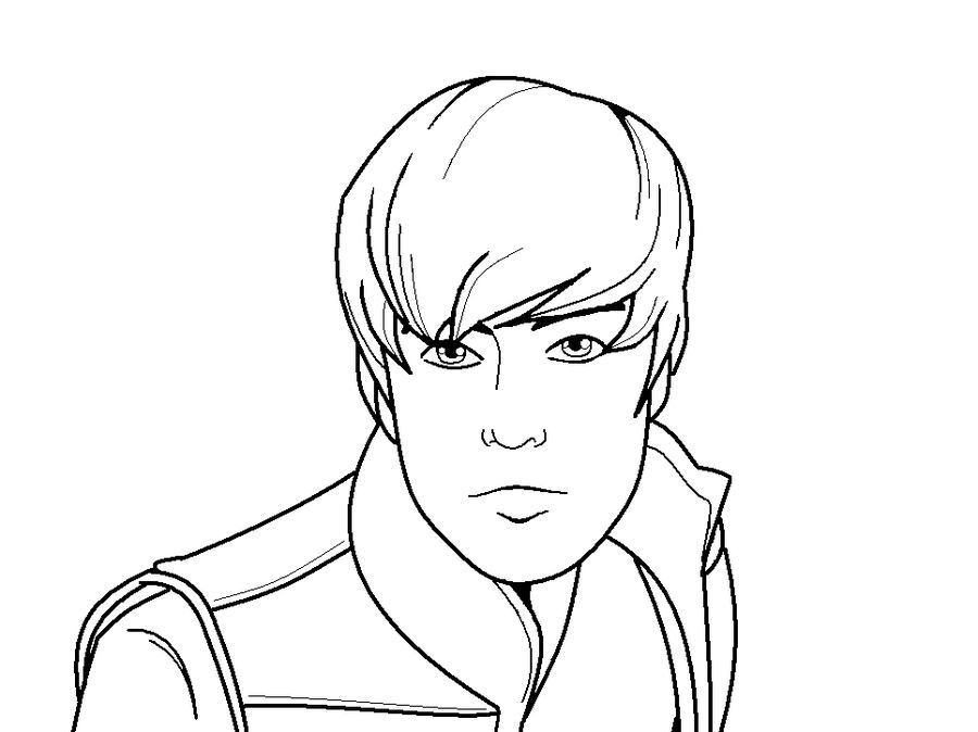 coloriage justin bieber tres serieux
